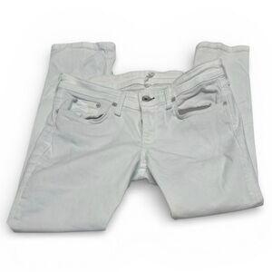 rag & bone Dre Slim Boyfriend White Jeans Low Rise Designer Denim Women Size 25